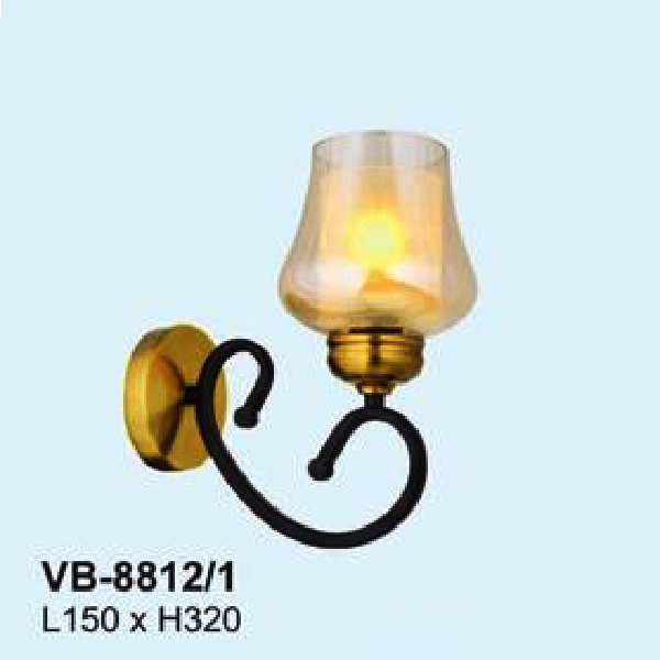 AN - VB - 8812/1: Đèn gắn tường 1 bóng - KT: L150mm x H320mm - Đèn chân E27 x 1 bóng