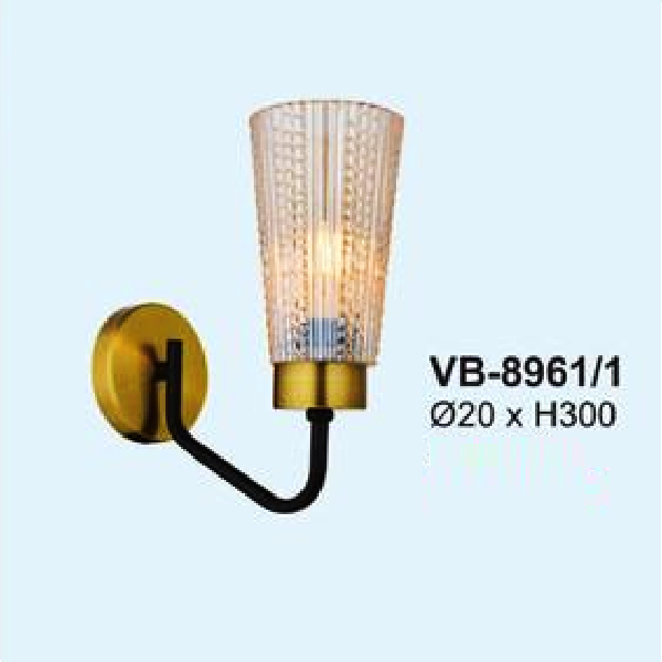AN - VB - 8961/1: Đèn gắn tường 1 bóng - KT: Ø200mm x H300mm - Đèn chân E27 x 1 bóng