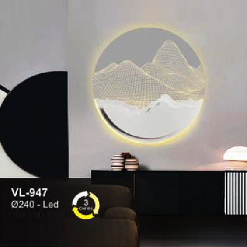 AN - VL - 947: Đèn gắn tường LED  - KT: Ø240mm - Đèn LED đổi 3 màu