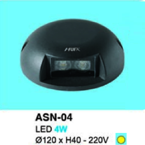 HF - ASN - 04: Đèn LED âm sàn - KT: Ø120mm x H40mm - IP 65 - Đèn LED 4W - 220V ánh sáng vàng