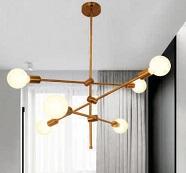 AU - ĐT -  03/6E GD: Đèn chùm bi 6 bóng, Bóng E27*6 bóng tính riêng