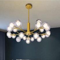 AU - ĐT - YY 18/28 GD: Đèn chùm bi LED G4*25 bóng , KT: Ø650mm*H600mm