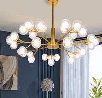 AU - ĐT - YY 18/35 GD: Đèn chùm bi LED G4*35 bóng , KT: Ø800mm*H700mm