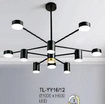 AU - TL  -YY 16/12:  Đèn chùm LED 12 bóng đổi 3 màu , KT: Ø1000mm*H600mm