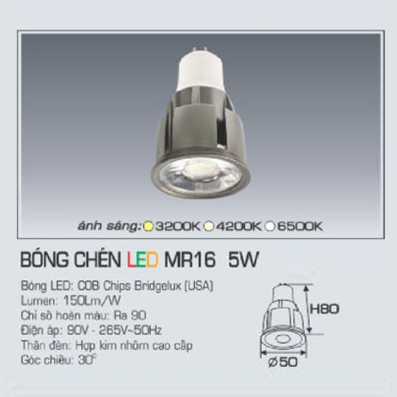 Bóng chén LED MR16 5W