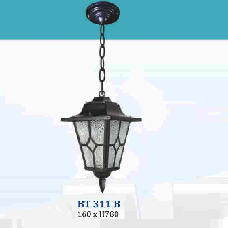 BM - BT311 B: Đèn thả đơn - KT: Ø160mm x H780mm - Bóng đèn E27 x 1 bóng