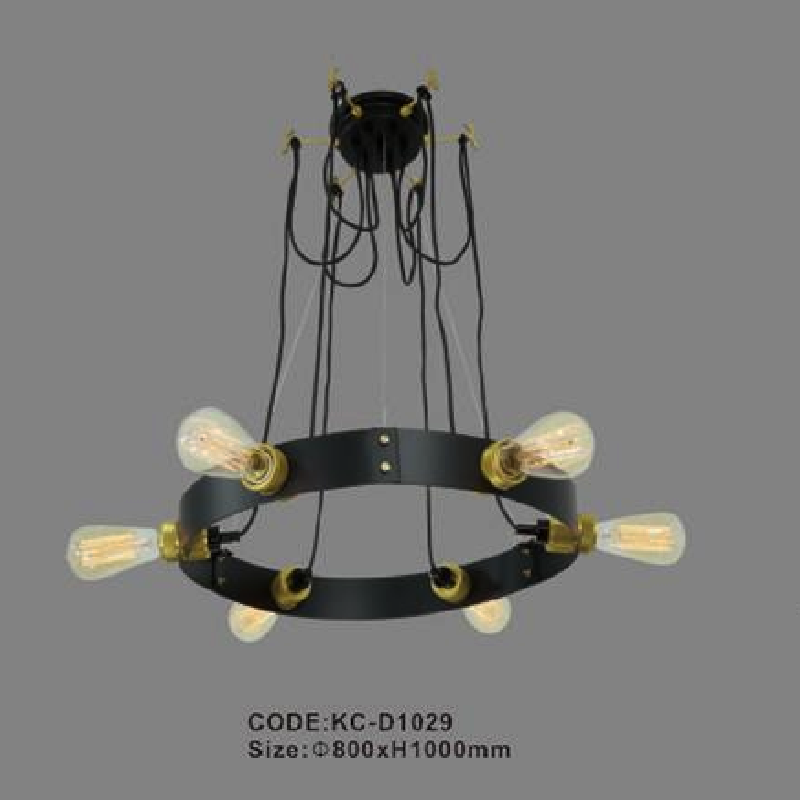CODE: KC - D1029: Đèn chùm thả Cafe - KT: Ø800mm x H1000mm - Bóng đèn E27 x 8 bóng