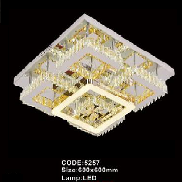 CODE: 5257: Đèn áp trần vuông LED -  KT: L600mm x W600mm - Đèn LED