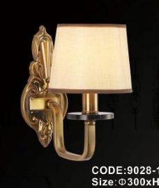 CODE: 9028/1: Đèn tường 1 bóng, chao thủy tinh, KT: Ø300*H300mm