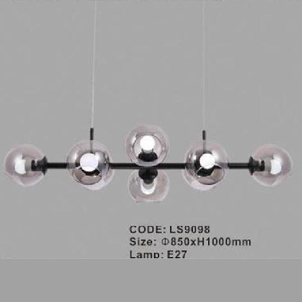 CODE: LS9098: Đèn thả LED - KT: L850mm x H1000mm - Đèn chân E27 x 8 bóng ( tính riêng)