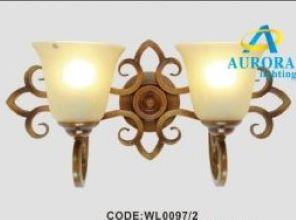 CODE: WL 0097/2: Đèn tường 02 bóng, chao thủy tinh, KT: L 530*W 230*H250mm