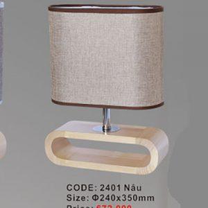 CODE:2401 Nâu: Đèn bàn, KT: Ø240mm*H350mm