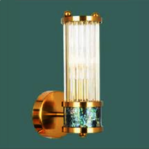 EU - V - 841:  Đèn gắn tường thanh thủy tinh, khảm xà cừ - KT: L950mm x W140mm x H290mm  - Bóng đèn E14 x 1 bóng