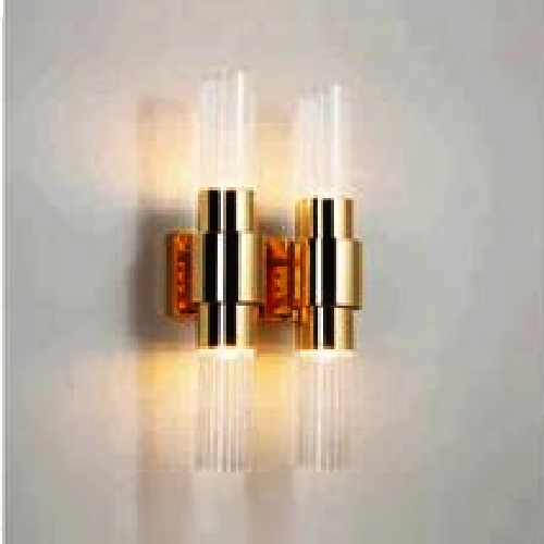 EU - V - 858: Đèn gắn tường đôi, chao ống thủy tinh - KT: L240mm x H450mm - Đèn LED G9 x 4 bóng