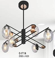 EU - C - 171/6: Đèn chùm bi chao 6 bóng, KT: Ø980mm*H520mm