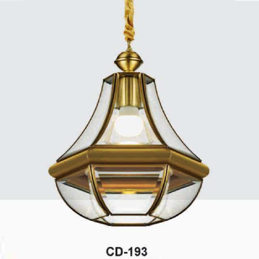 EU - CD - 193: Đèn thả đồng - KT: Ø250mm x H320mm - Đèn chân E27 x 1 bóng