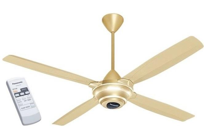  F-56MZG-GOS: Quạt trần Màu vàng ánh kim, chiều dài ti 23 cm, 59W, Remote Panasonic