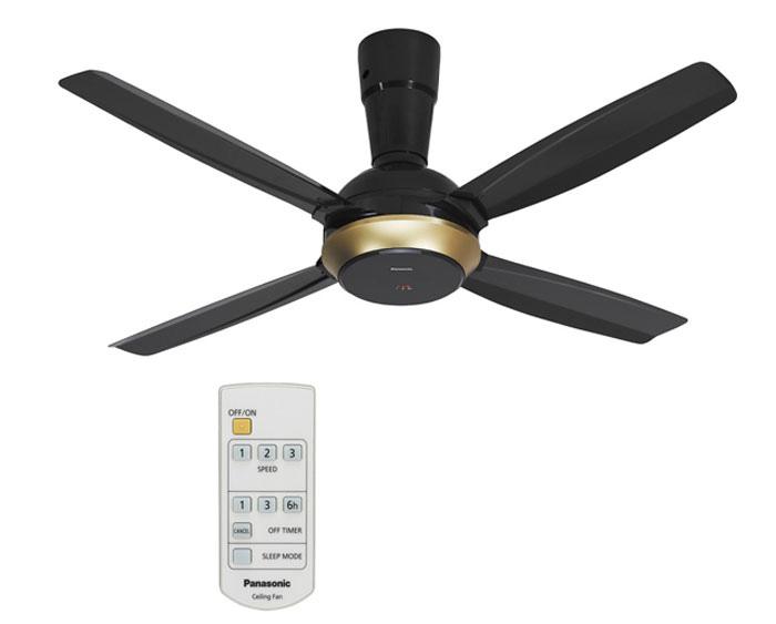 F-56XPG: Quạt trần ( màu đen) 59W, remote Panasonic