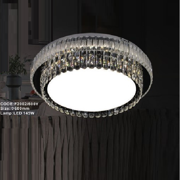 CODE: F2002/600Y: Đèn áp trần LED - KT: Ø600mm - Đèn LED 145W, ánh sáng đổi 3 màu