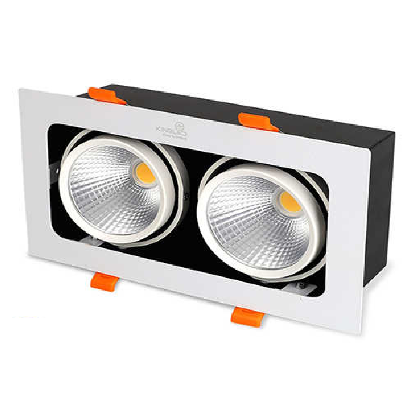GL-2x10SS-V227-V/TT/T: Đèn LED đôi âm trần chiếu điểm 2x10W - KT: 227mm x 127mm  x H75mm -  Lỗ Khoét : 210mm x 110mm - Ánh sáng: vàng/trung tính/trắng