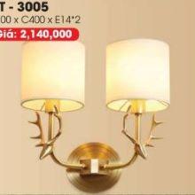 GT - 3005: Đèn tường 2 bóng, thân hợp kim, KT: N300mm*H400mm