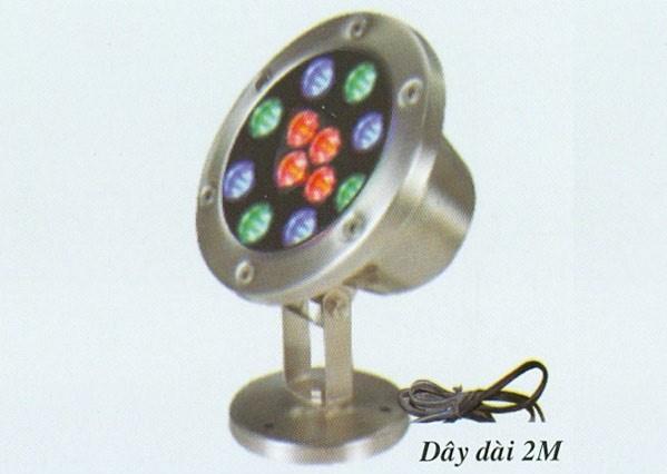 HB 12W - Đèn pha LED vỏ INOX đặt dưới nước/ trên bờ 12W - ánh sáng đổi 3 màu  - EUR