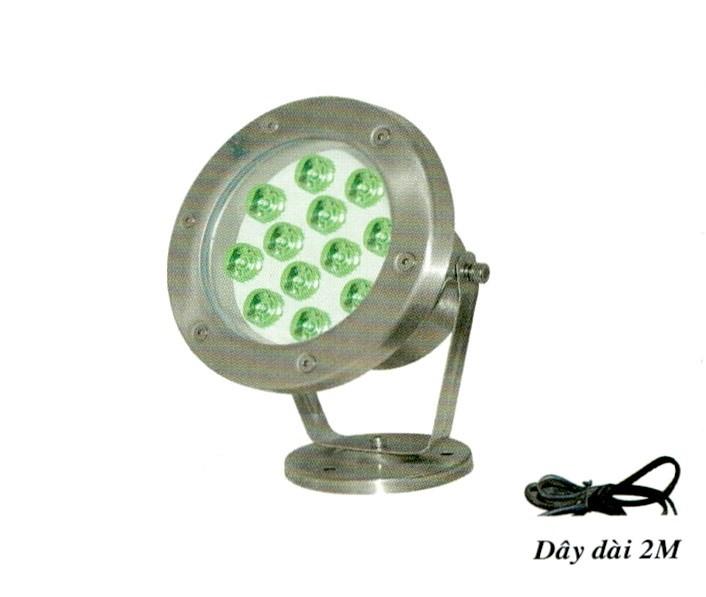 HB 12W Lá - Đèn pha LED vỏ INOX đặt dưới nước/ trên bờ 12W - ánh sáng ( xanh dương/xanh lá) - EUR