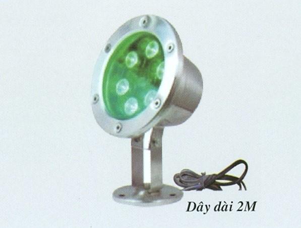 HB 6W Lá - Đèn pha LED vỏ INOX  đặt dưới nước/ trên bờ 6W - ánh sáng ( xanh dương/xanh lá) - EUR