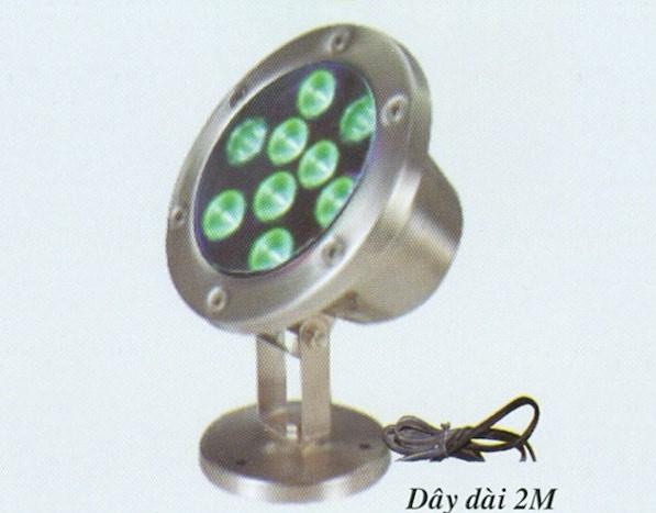 HB 9W Lá - Đèn pha LED vỏ INOX đặt dưới nước/ trên bờ 9W - ánh sáng ( xanh dương/xanh lá) - EUR