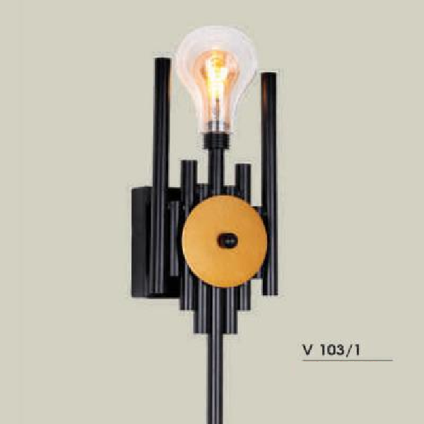 HF - V 103/1: Đèn gắn tường 1 bóng - KT: L150mm x W40mm x H430mm - Bóng đèn E27 x 1 bóng