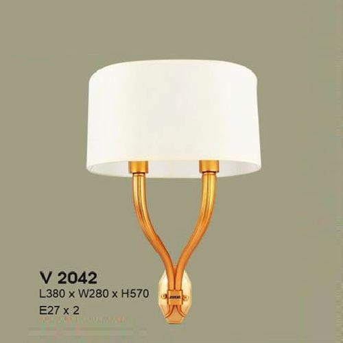 HF - V 2042: Đèn gắn tường đôi - KT: L380mm x W280mm x H570mm - Đèn chân E14 x 2 bóng