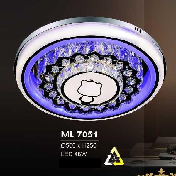 HF - ML 7051: Đèn áp trần LED - KT: Ø500mm x H250mm - Đèn  LED 48W đổi 3 màu
