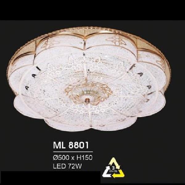 HF - ML 8801: Đèn áp trần LED - KT: Ø500mm x H150mm - Đèn  LED 72W đổi 3 màu - Remote