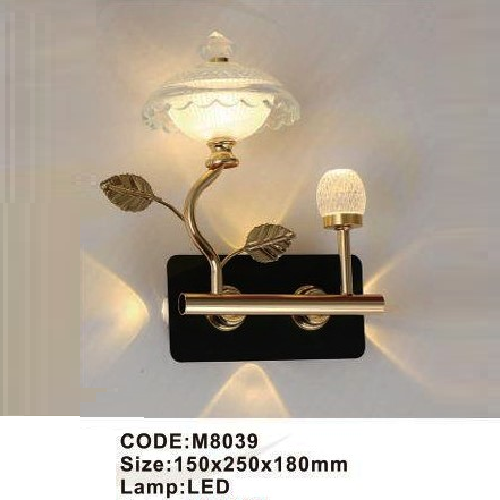 CODE: M8039: Đèn gắn tường LED - KT: 150mm x 250mm x H180mm - Bóng đèn LED
