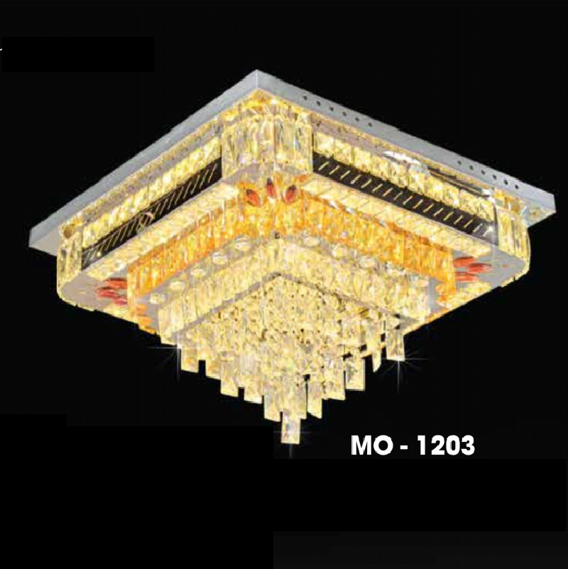 MO - 1203: Đèn áp trần vuông LED - KT: L600mm x W600mm x H300mm - Đèn LED đổi 3 màu