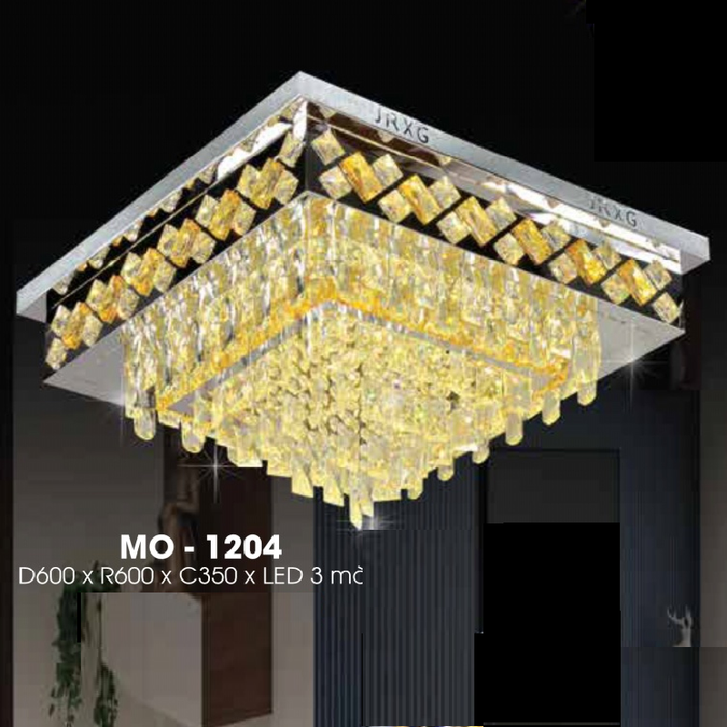 LH - MO - 1204: Đèn áp trần vuông LED - KT: L600mm x W600mm x H350mm  - Đèn LED đổi màu