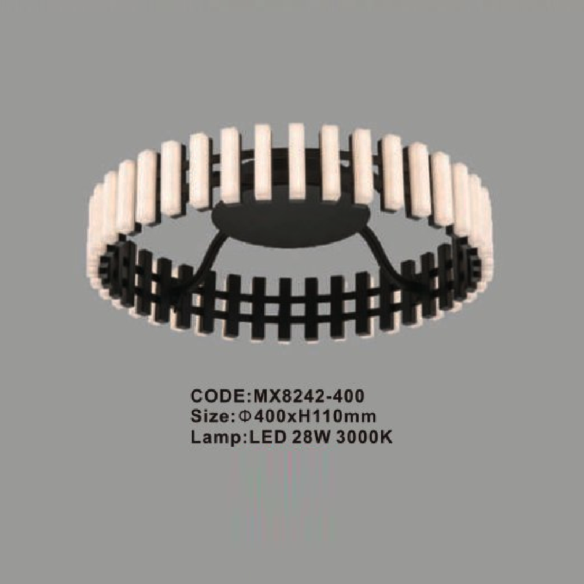 CODE: MX8242 - 400: Đèn áp trần LED - KT: Ø400mm x H110mm - Đèn LED 28W ánh sáng vàng 3000K