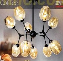 NB 322/10: Chùm 10 chao màu trà, KT: Ø900mm*H750mm