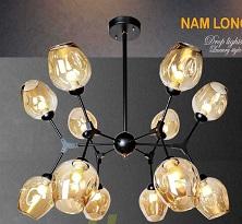 NB 322/12: Chùm 12 chao màu trà, KT: Ø900mm*H750mm