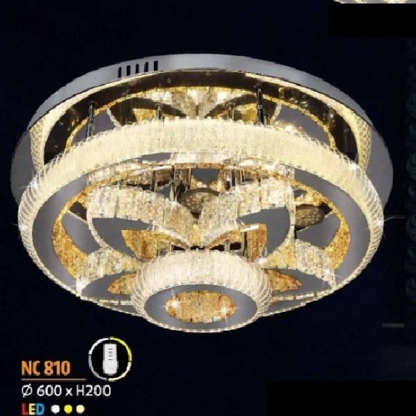 NC 810: Đèn áp trần LED - KT: Ø600mm x H200mm - Đèn LED  đổi 3 màu - Remote