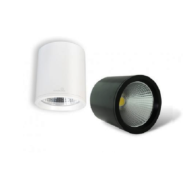 OBR - 20SS - V/TT/T: Đèn LED rọi ống bơ (vỏ đen/trắng) gắn nổi 20W - KT: Ø110mm x H130mm - Ánh sáng vàng/trung tính/trắng