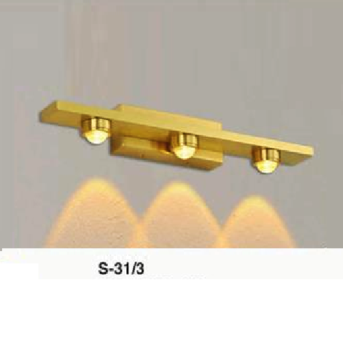 EU - S - 31/3: Đèn rọi tranh/rọi gương 3 bóng - KT: L300mm x W50mm x H50mm - Đèn LED 3W x 3 ánh sáng trắng/vàng