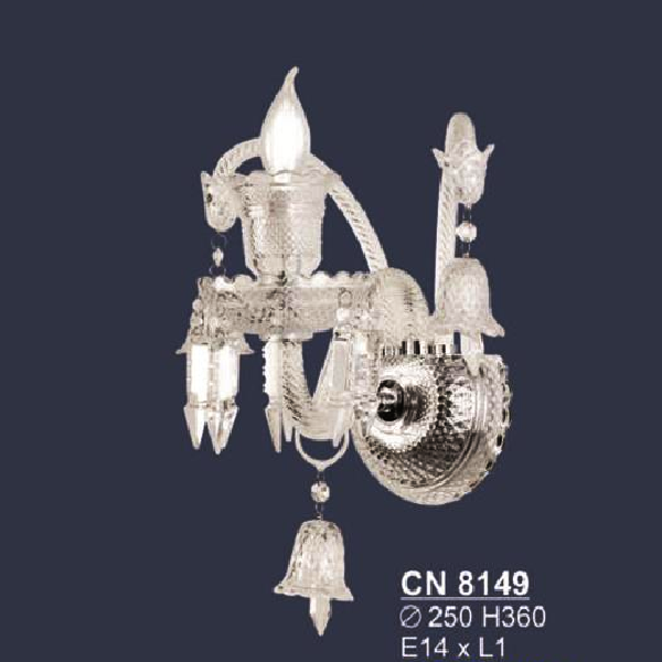SN - CN 8149: Đèn vách nến - KT: Ø250mm x H360mm - Đèn chân E14 x 1 bóng