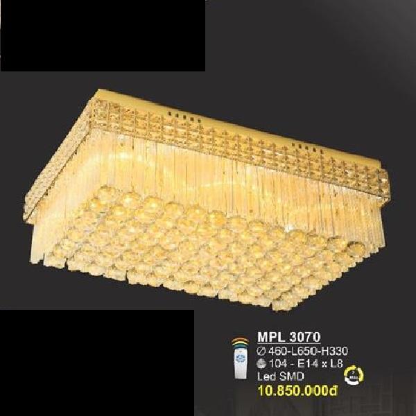 SN - MPL 3070: Đèn mâm Phale - KT: L650mm*W460mm *H330mm - Đèn LED đổi 3 màu + Đèn E14*8 bóng ( tính riêng) - Remote