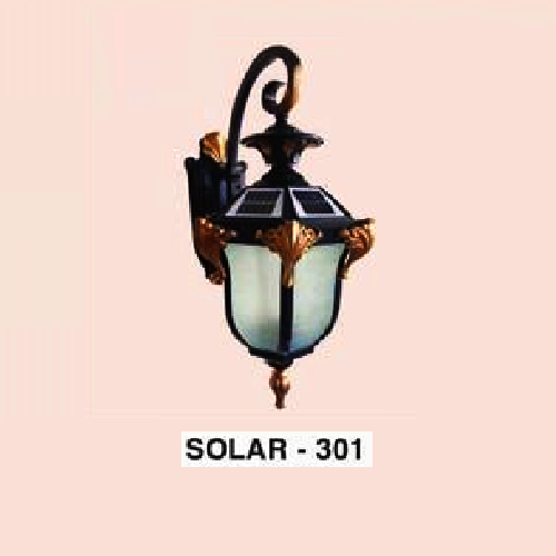 EU - SOLAR - 301: Đèn gắn tường ngoài trời NLMT - KT: L230mm x H480mm - Đèn LED 5W, ánh sáng đổi 3 màu