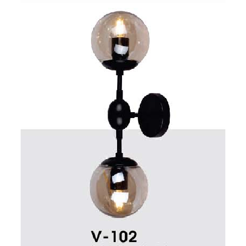VE - V - 102: Đèn gắn tường chao bi  - KT: L130mm x H500mm - Bóng đèn E27 x 2 bóng