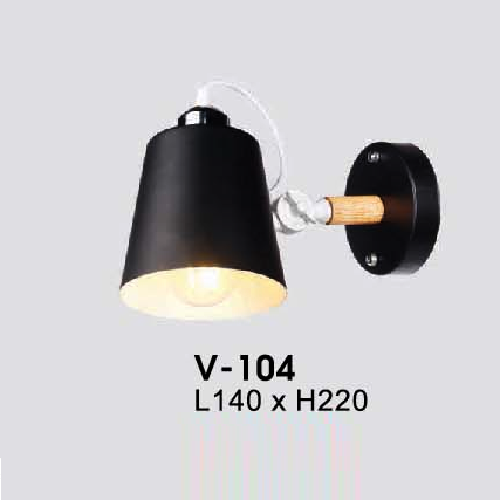 VE - V - 104: Đèn gắn tường  - KT: L140mm x H220mm - Bóng đèn E27 x 1 bóng