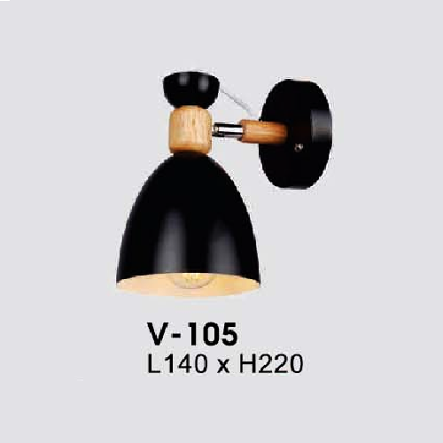 VE - V - 105: Đèn gắn tường  - KT: L140mm x H220mm - Bóng đèn E27 x 1 bóng