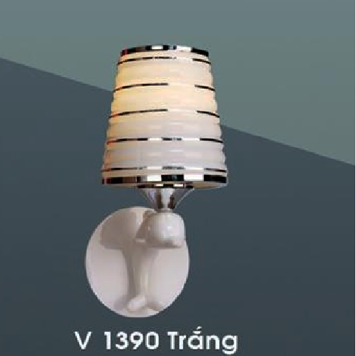 HF - V 1390 ( Trắng): Đèn gắn tường đơn - KT: L130mm x W150mm x H260mm - Bóng đèn E27 x 1 bóng