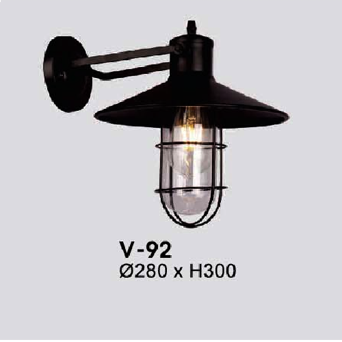 VE - V - 92: Đèn gắn tường - KT: Ø280mm x H550mm - Bóng đèn E27 x 1 bóng